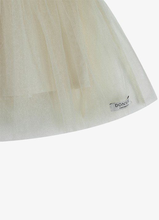 Donsje Amsterdam Negina mini jurk met tule - detail 3 naturel