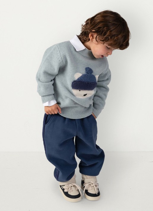 Donsje Amsterdam Noorien joggingbroek met logo - voorkant 8 blauw