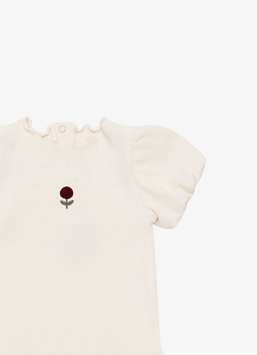 Donsje Amsterdam Nowie Rose romper met pofmouw - detail 4 ivoor