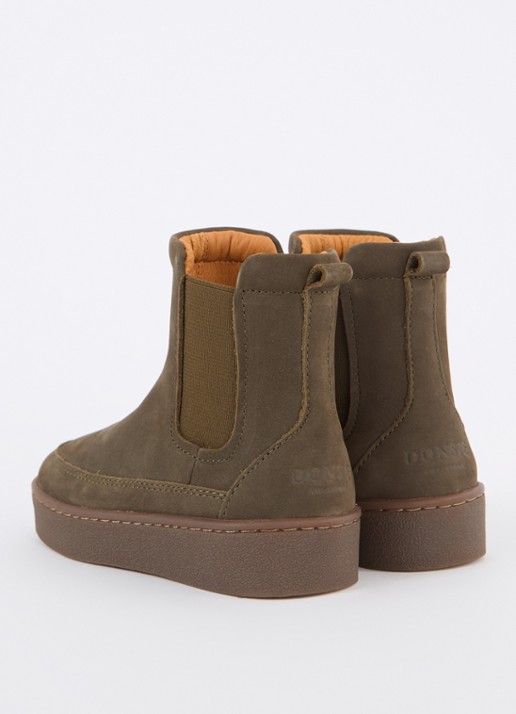 Donsje Amsterdam Ojeh chelsea boot van nubuck  - achterkant 5 bronsgroen