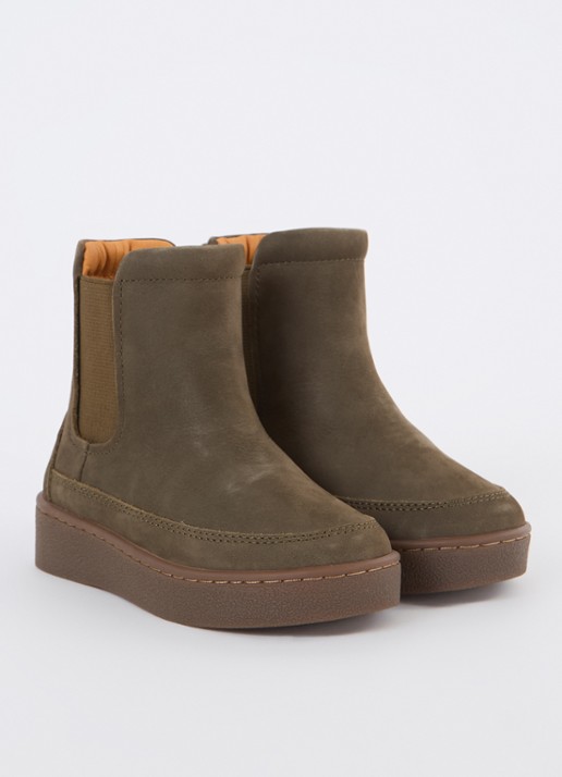 Donsje Amsterdam Ojeh chelsea boot van nubuck  - detail 3 bronsgroen