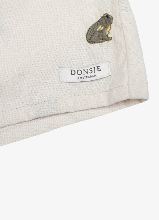 Donsje Amsterdam Olivier Frogs korte broek van linnen  - detail 4 wit