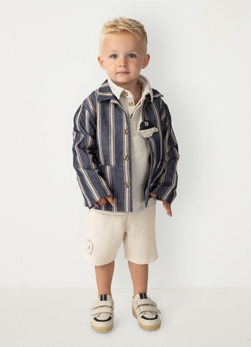 Donsje Amsterdam Petar korte broek met structuur - voorkant 4 beige