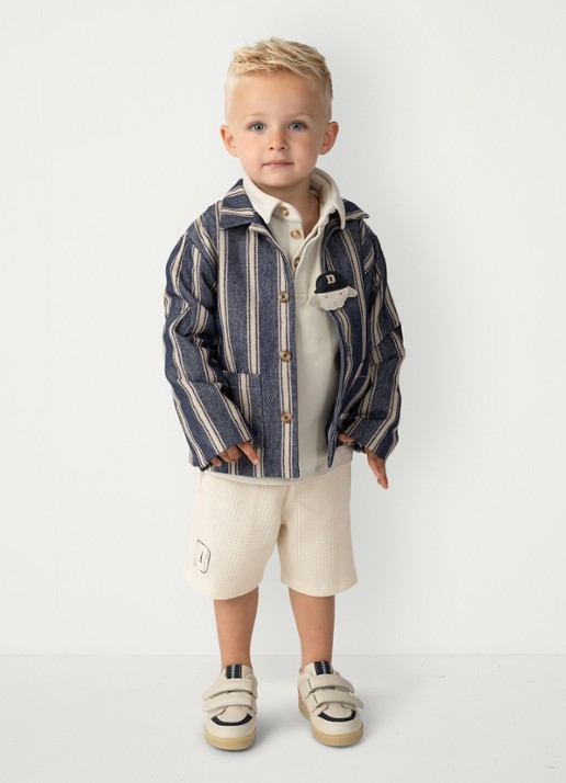 Donsje Amsterdam Petar korte broek met structuur - voorkant 2 beige