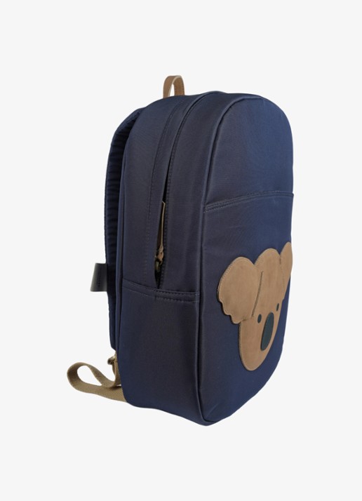 Donsje Amsterdam Pibbe rugzak met applicatie - detail blauw