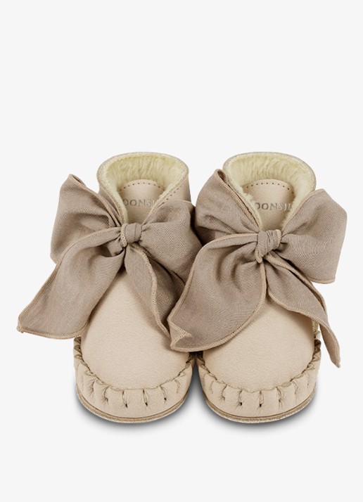 Donsje Amsterdam Pina Organza Lining babyschoentje van leer - detail 6 beige