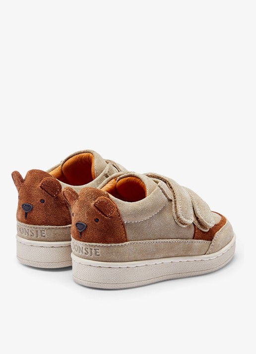 Donsje Amsterdam Pinou  Bear sneaker van leer  - detail 2 taupe