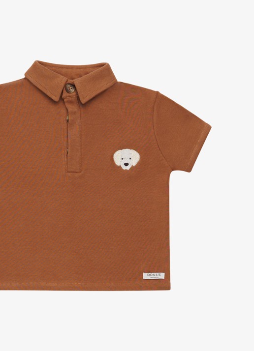 Donsje Amsterdam Polo met borduring - detail 2 bruin