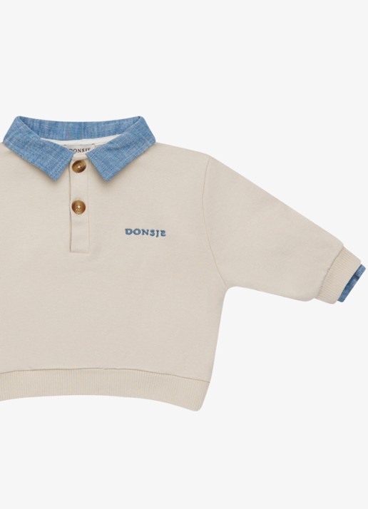 Donsje Amsterdam Priem sweater met polokraag - detail 4 beige