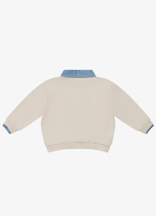 Donsje Amsterdam Priem sweater met polokraag - achterkant beige