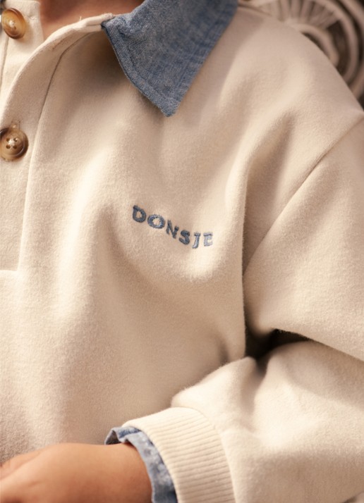 Donsje Amsterdam Priem sweater met polokraag - voorkant 3 beige