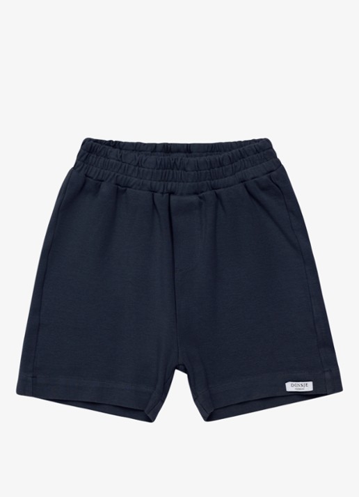 Donsje Amsterdam Rafie korte joggingbroek met logo - voorkant 3 donkerblauw
