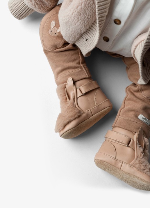 Donsje Amsterdam Richy Booties | Fluffy Bunny - voorkant 2 beige