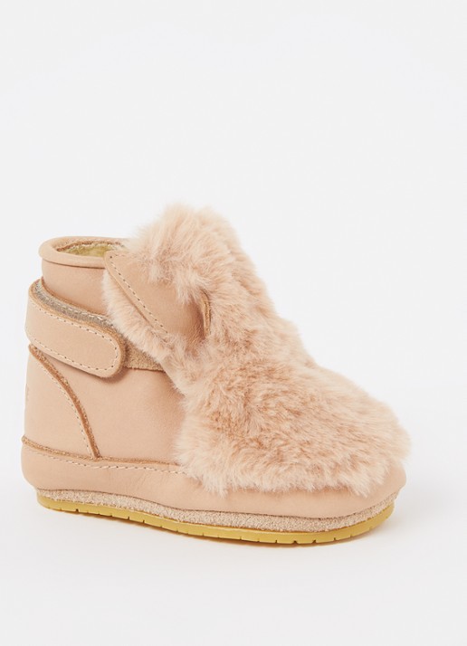 Donsje Amsterdam Richy Booties | Fluffy Bunny - voorkant 3 beige