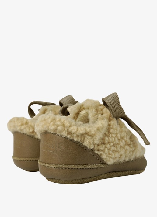 Donsje Amsterdam Rije sneakers met bont - achterkant 4 beige