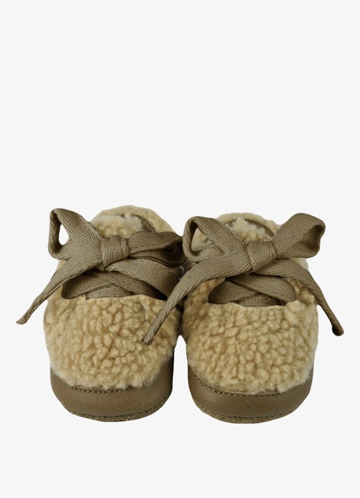 Donsje Amsterdam Rije sneakers met bont - detail beige