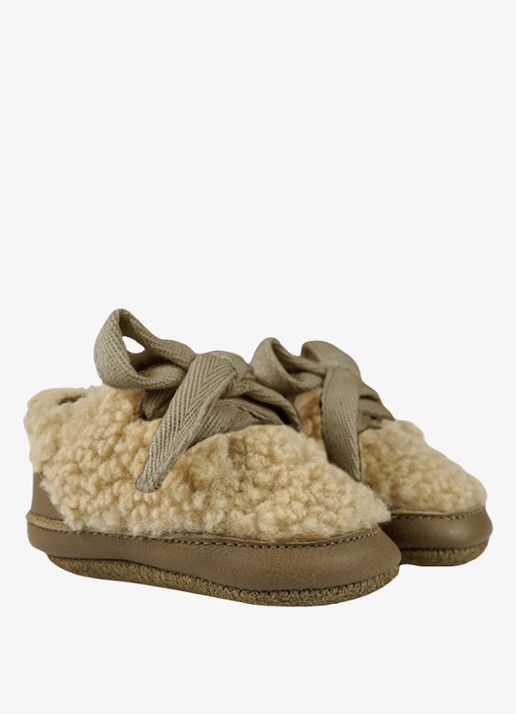 Donsje Amsterdam Rije sneakers met bont - voorkant 2 beige