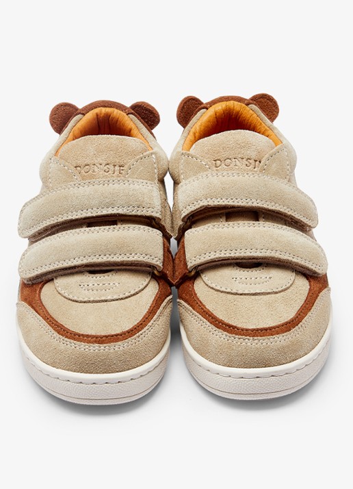 Donsje Amsterdam Rinou Bear sneaker van leer  - detail taupe