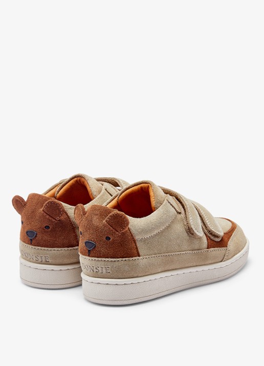 Donsje Amsterdam Rinou Bear sneaker van leer  - detail 2 taupe