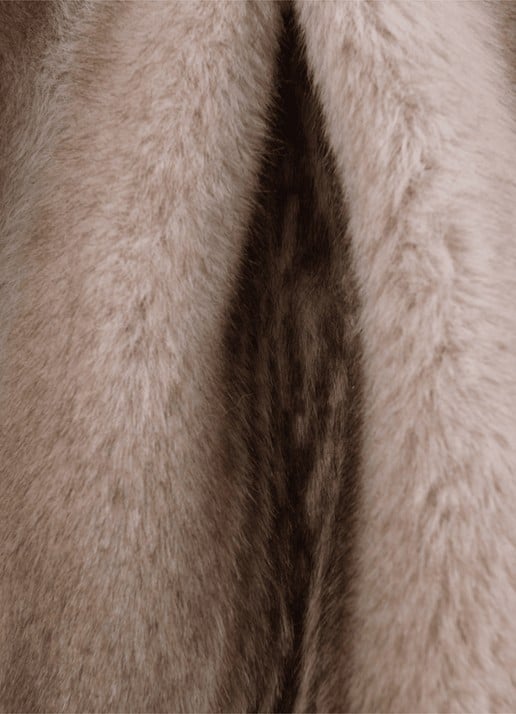 Donsje Amsterdam Rok van imitatiebont - detail 4 beige