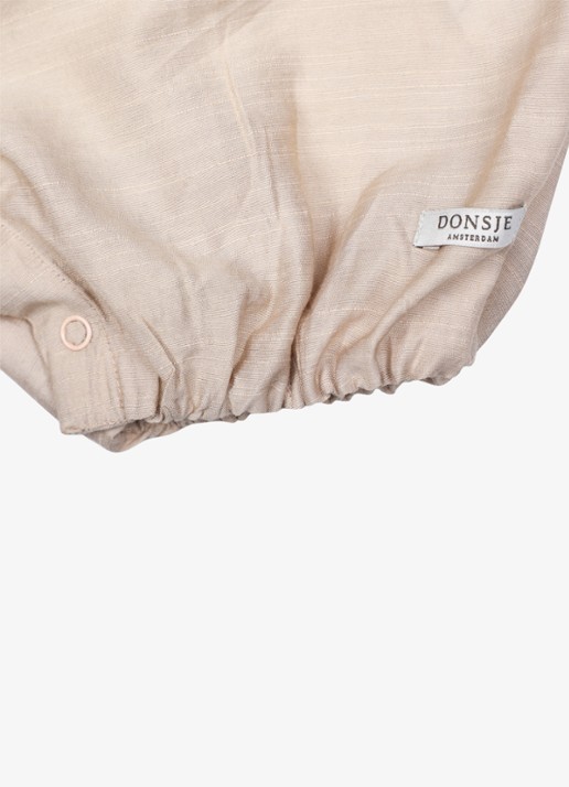 Donsje Amsterdam Sabla Hummingbird playsuit met borduring - detail 3 taupe