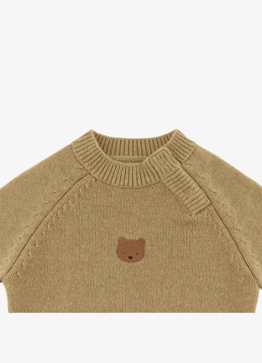 Donsje Amsterdam Sibbe fijngebreide trui van merino wol - detail 4 beige