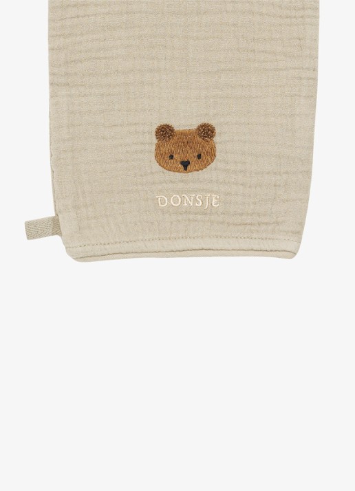 Donsje Amsterdam Sieby Washcloth | Bear - achterkant taupe