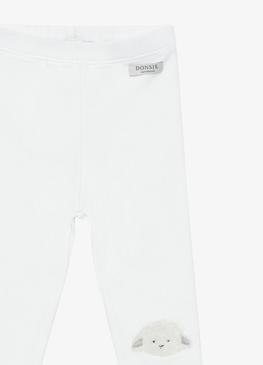 Donsje Amsterdam Soenie Lammy legging in katoenblend  - detail 3 gebroken wit