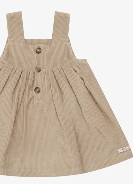 Donsje Amsterdam Thewa jurk van corduroy - detail 3 beige