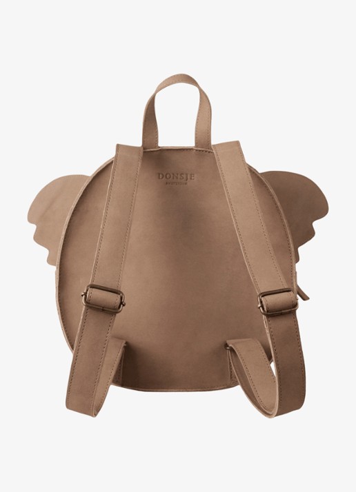 Donsje Amsterdam Umi Koala rugzak van leer - achterkant beige