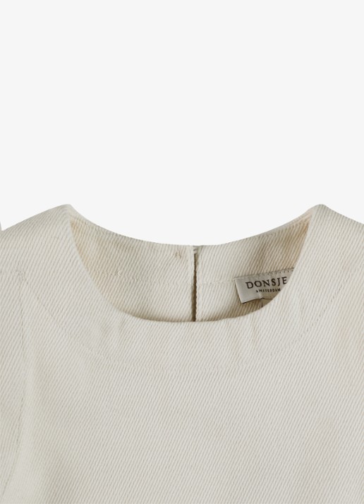Donsje Amsterdam Veeri top met strikdetail - detail 4 ivoor