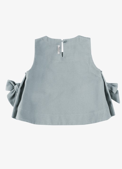 Donsje Amsterdam Veeri top met strikdetail - achterkant 3 indigo