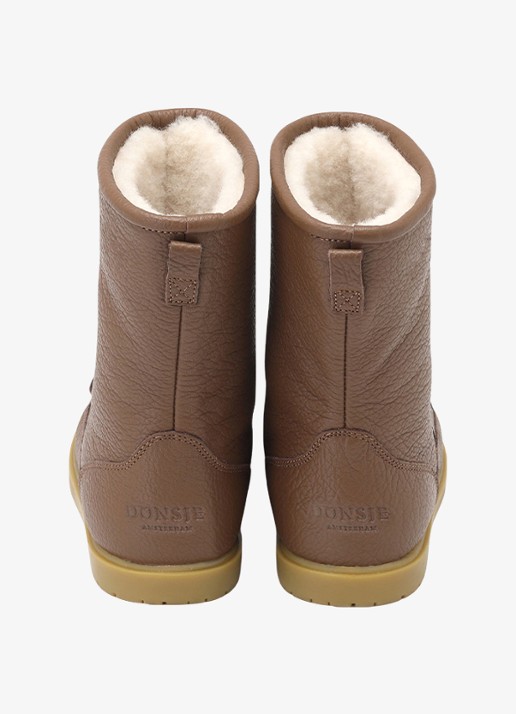 Donsje Amsterdam Wadudu Lining Bear laarsje van leer - achterkant cognac