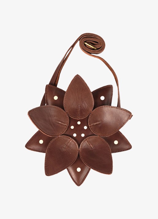 Donsje Amsterdam Wonda Winter Flower crossbodytas van leer