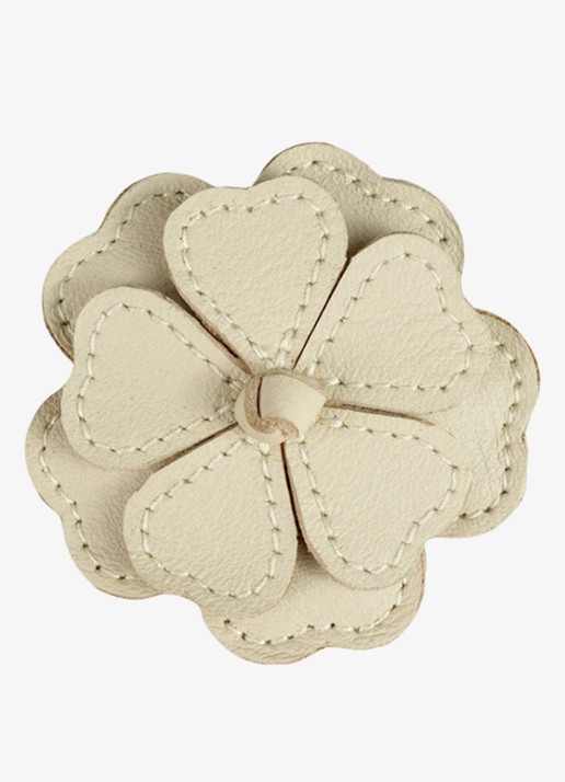 Donsje Amsterdam Zaza Fields White Buttercup haarclip van leer