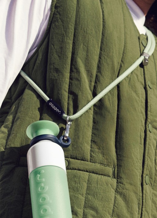 Dopper Draagkoord voor waterfles / thermosfles - voorkant 6 lichtgroen