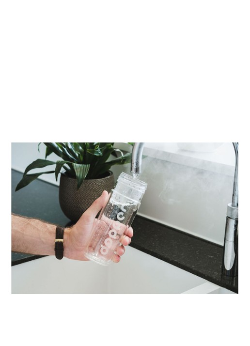 Dopper Glass Insulated thermosfles 450 ml - voorkant 2 wit