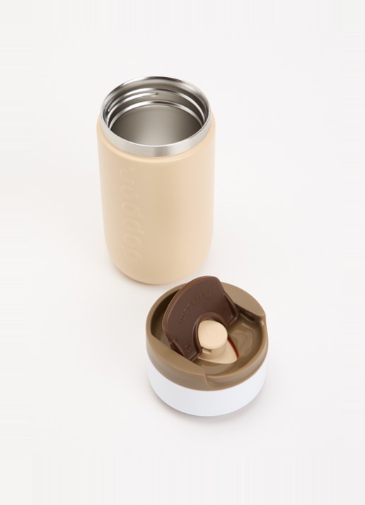 Dopper Travel thermosfles 30 cl  - voorkant 2 lichtbruin