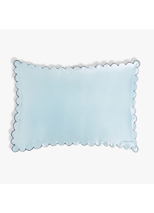Dore & Rose Scallop Edge Pillowcase - kussensloop - voorkant bleu ciel no11