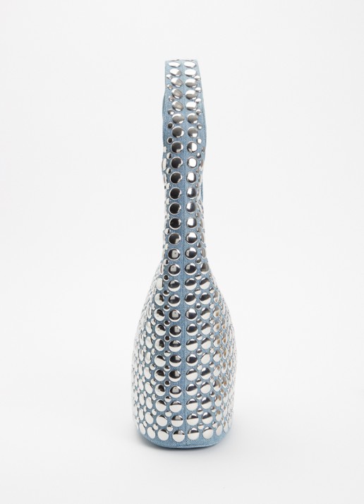 DOTTHZ The Dante schoudertas van denim met studs - detail 2 lichtblauw