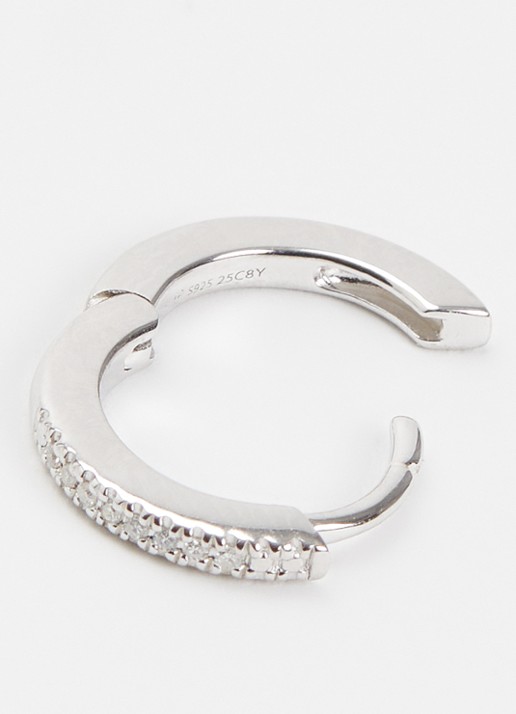 DPT Antwerp Circle diamanten oorring van zilver - detail 3 zilver