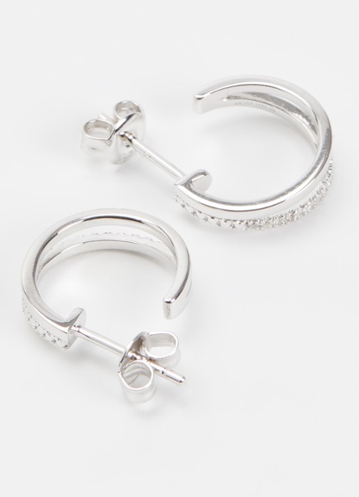 DPT Antwerp Duo oorringen 1,5 cm - detail 3 zilver
