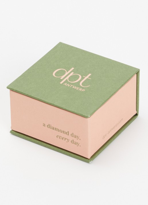 DPT Antwerp Jasmine Small diamanten oorknopjes verguld - detail 2 goud