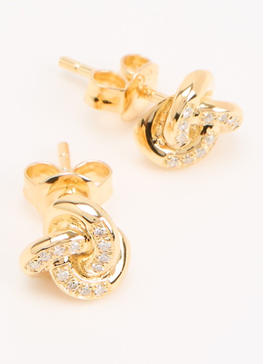 DPT Antwerp Knot oorknopjes verguld - detail goud