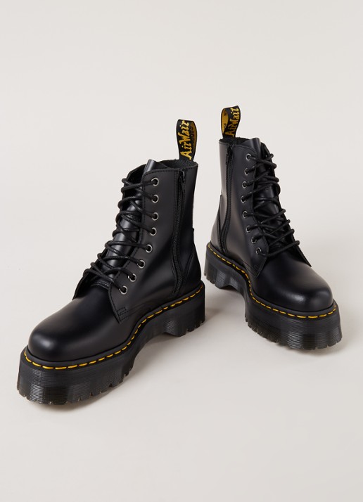 Dr. Martens Jadon biker boot van leer - detail 4 zwart