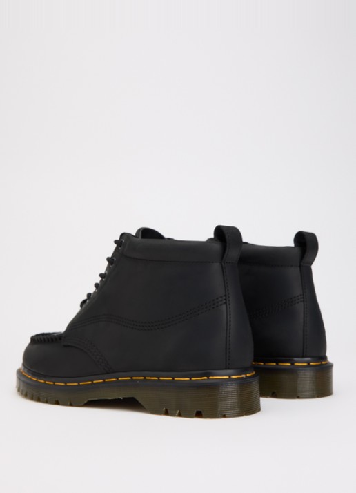 Dr. Martens Lowell veterboot van leer - achterkant zwart