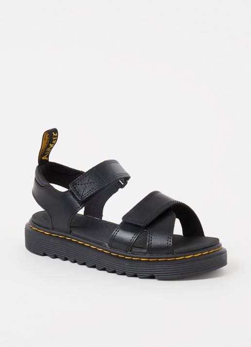 Dr. Martens Vossie sandaal van leer - voorkant zwart