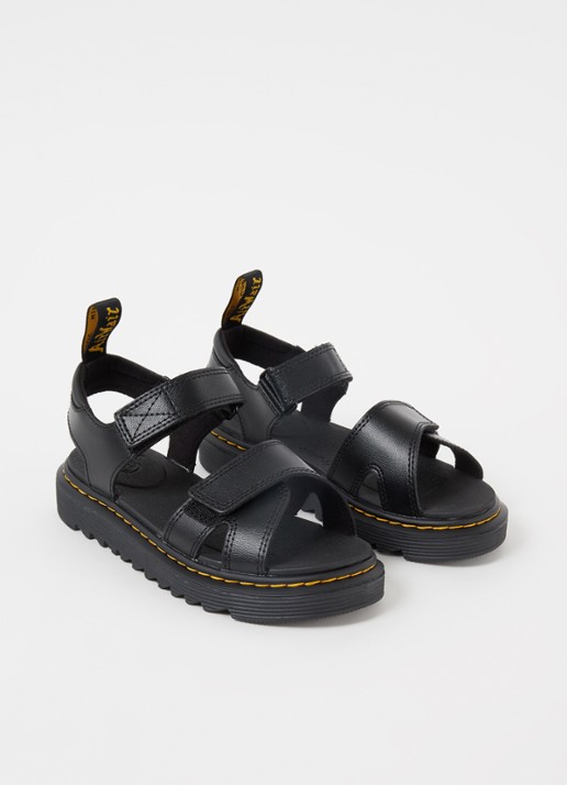 Dr. Martens Vossie sandaal van leer - voorkant 2 zwart