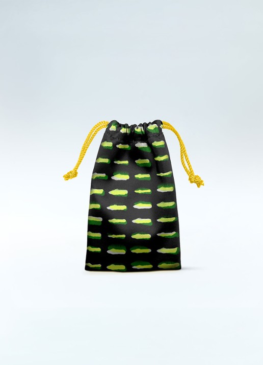 Dries Van Noten Jouw cadeau: Small Drawstring Pouch Black Green - voorkant groen