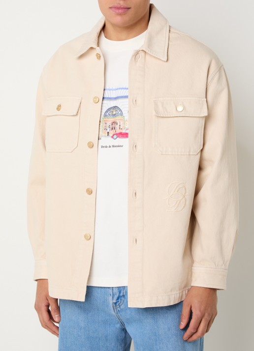 Drôle de Monsieur Chemise regular fit overshirt van denim met borstzakken